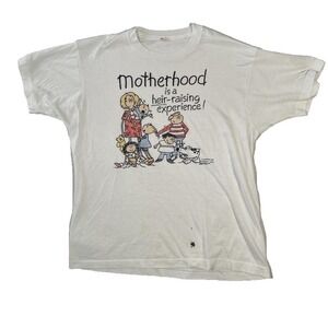 Vintage Screen Stars Shirt XL White Motherhood Heir Raising Graphic Tee USA